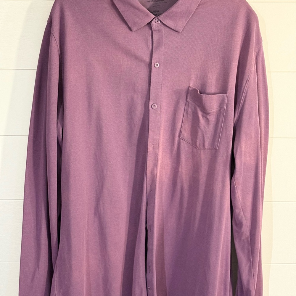 Fablitics Purple Casual Button Down Shirt with Classic Collar
